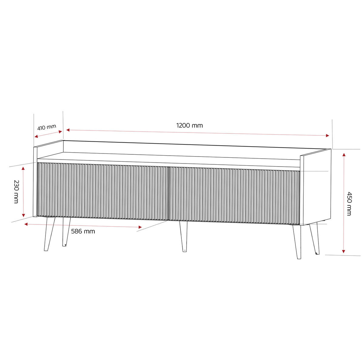 TV-LOWBOARD SCALA stehend, 120 cm Kaschmir - Kaschmir/Schwarz, Holzwerkstoff/Metall (120/45/41cm) - Idohome