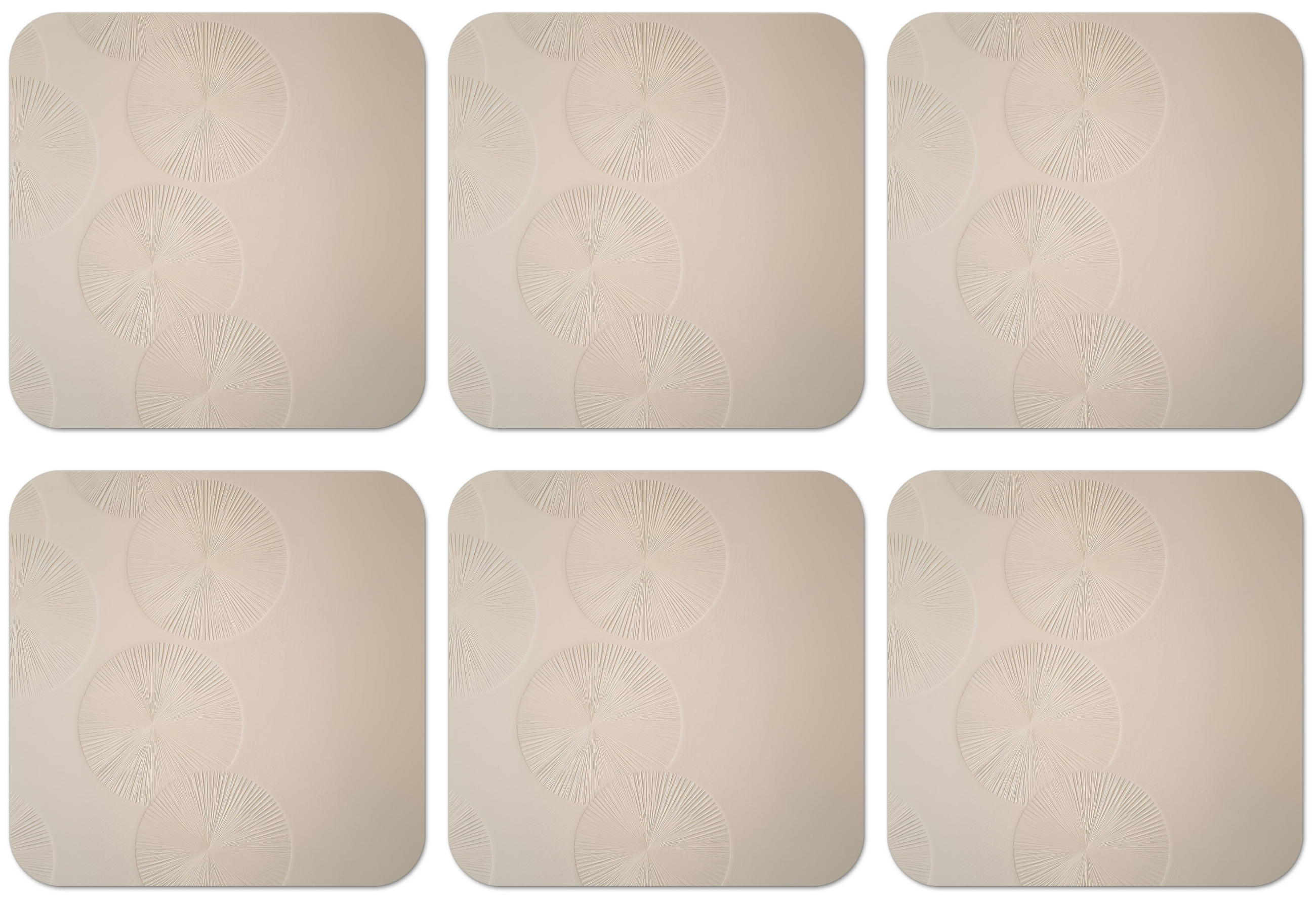 MuchoWow SADA 6 PODTÁCKŮ POD SKLENIČKY Japandi - Béžová - Moderní 10x10 cm