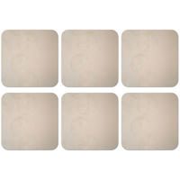 GLASUNTERSETZER 6er-Set Japandi - Beige - Modern Tischuntersetzer 10x10 cm - Beige, Naturmaterialien (10/0.2cm) - MuchoWow