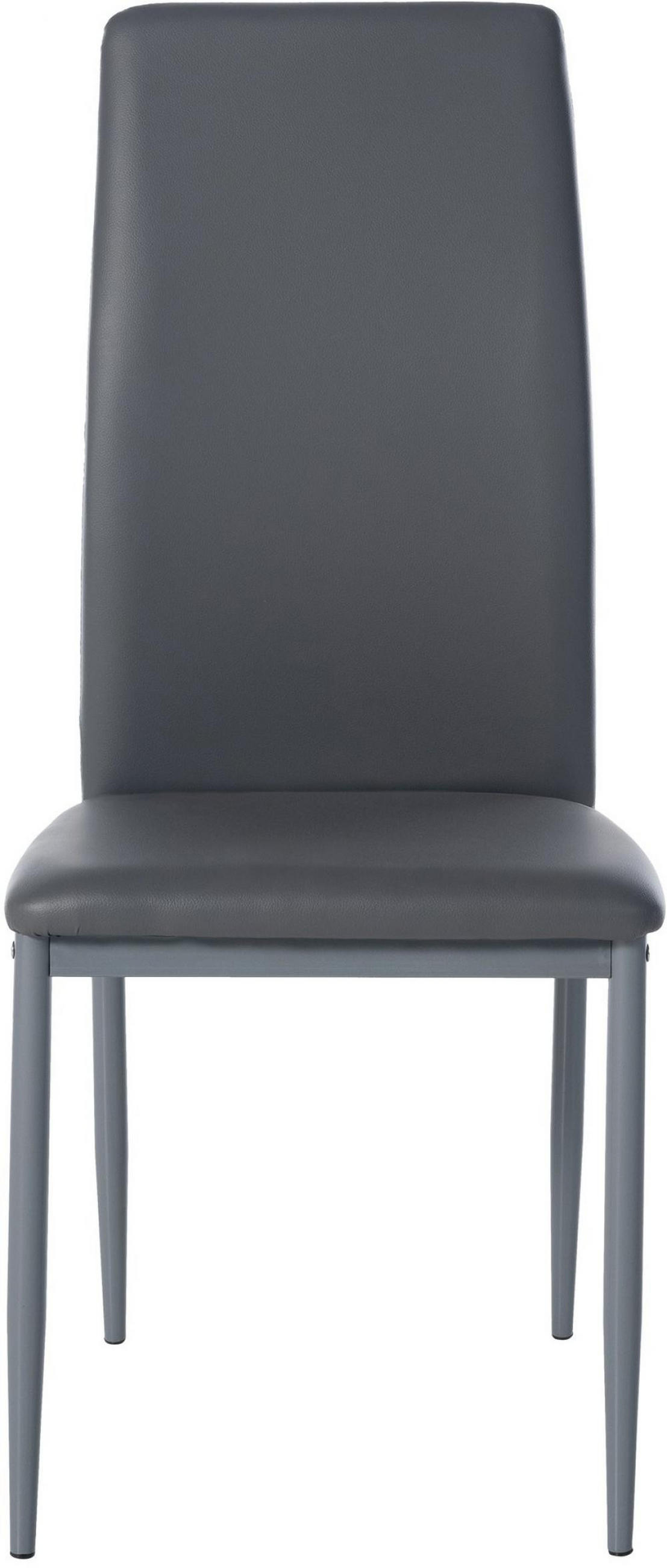 STUHL Lederlook grau - Grau, Textil/Metall (41.5/99/40cm) - CLP