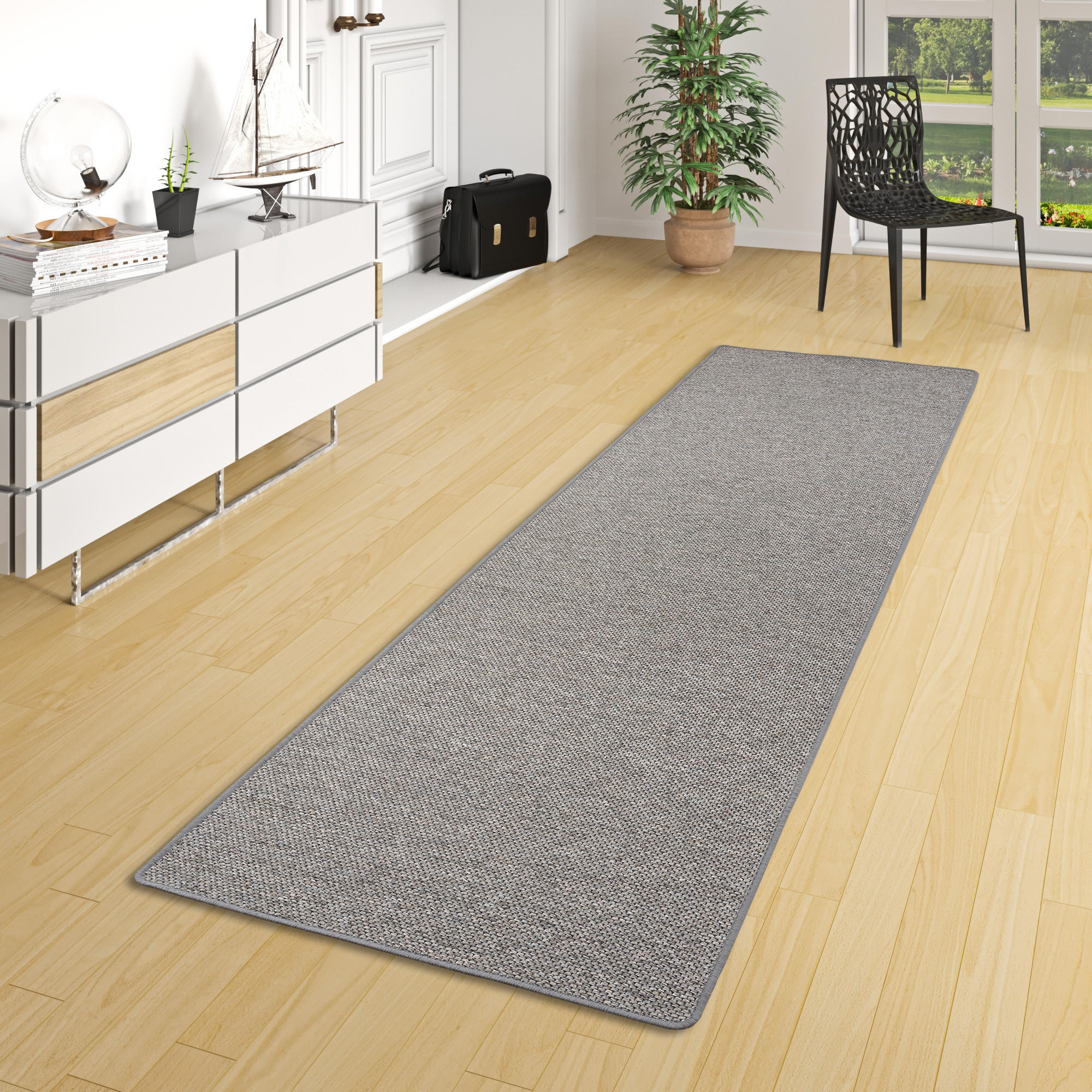 Thumbnail - Snapstyle Läufer, Blaugrau, Textil, 100x400 cm, Teppiche & Böden, Teppiche, Teppichläufer