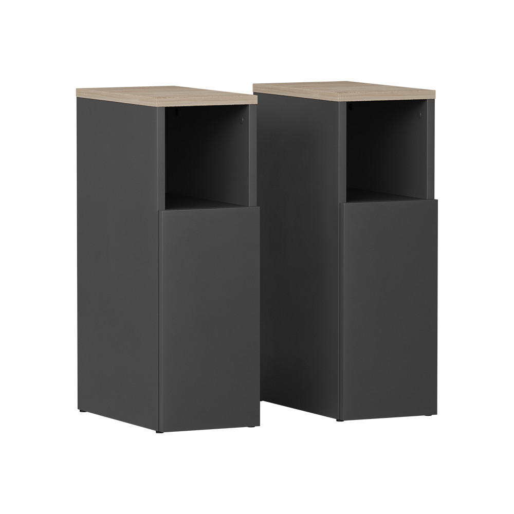 NACHTTISCH Enton Anthrazit/Sonoma 2er set - Anthrazit, Holzwerkstoff (20/59.5/35cm) - Vicco