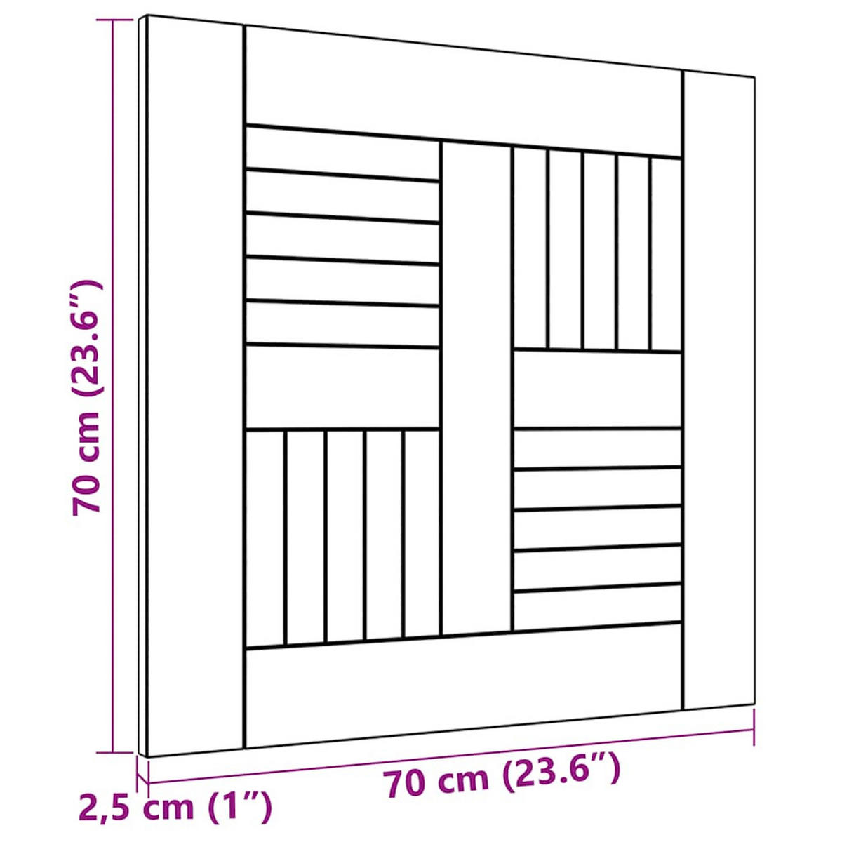 TISCHPLATTE Massivholz Teak 70/70/2,5 Cm - Braun, Holz (70/70/2.5cm) - vidaXL