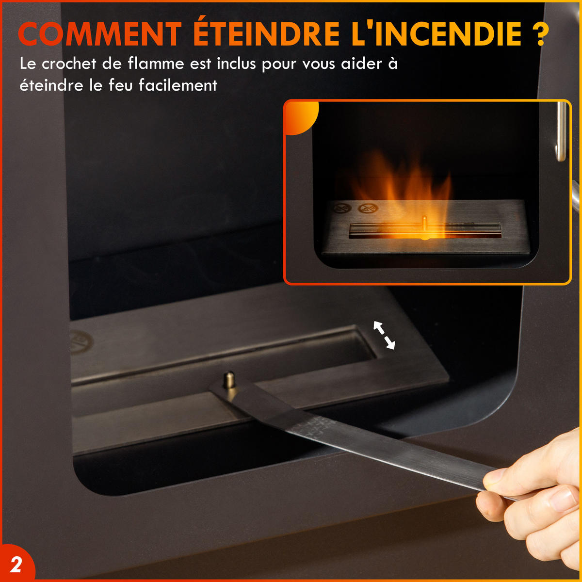 ETHANOLKAMIN DE-17032 1,2 L Brenner Schwarz - Schwarz, Metall (50/82/27cm) - ComfortXL