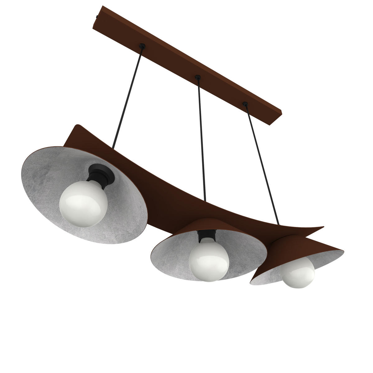 HÄNGELEUCHTE Miller X3 - Braun, Metall (70/25/16cm) - Lumicom