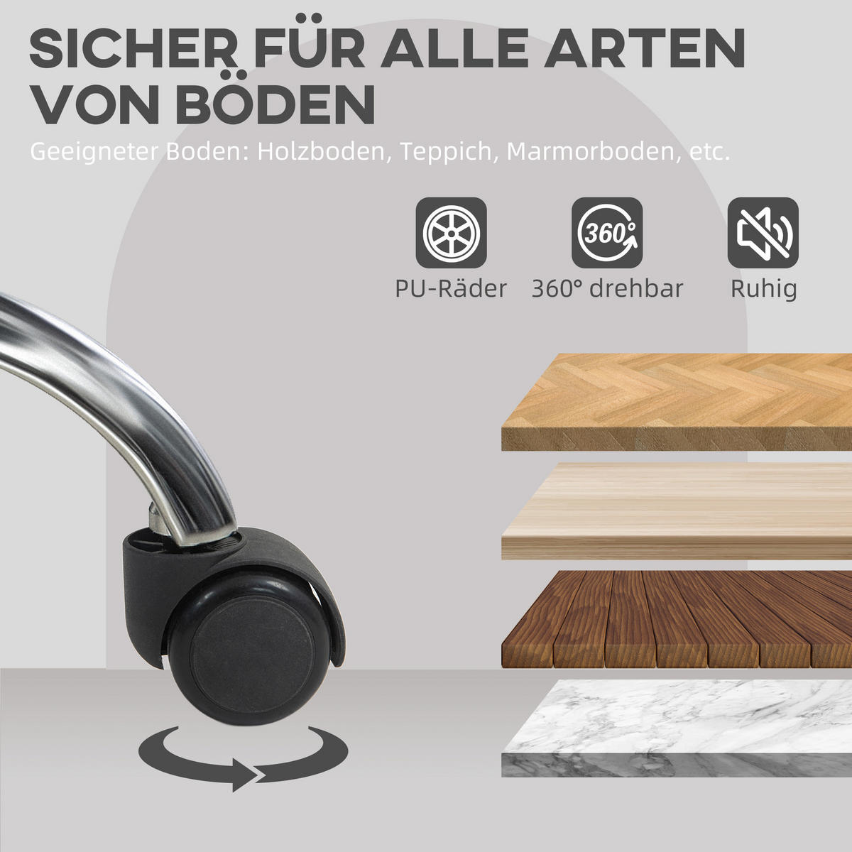 BÜROSTUHL DE-05175 Wippfunktion mit Teddysamtoptik Grau - Grau, Metall (61/86/56cm) - ComfortXL