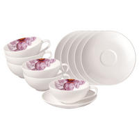 TEETASSEN MIT UNTERTASSEN Rose Garden weiß 110 ml 6er Set - Weiß, Keramik (14.8/7.2/14.8cm) - Villeroy & Boch