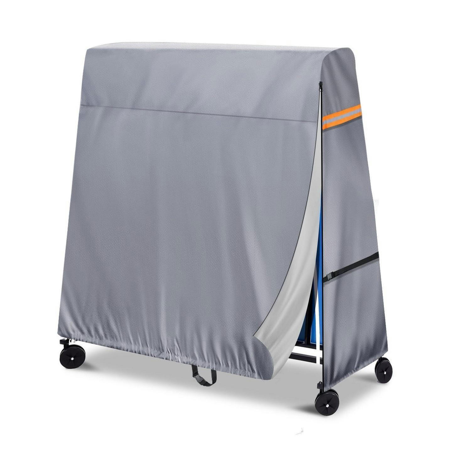 TISCHTENNISPLATTENABDECKUNG Grau 165 x 70 x 185 cm - Grau, Textil (70/185/185cm)