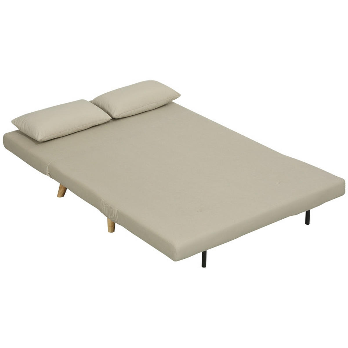 SCHLAFSOFA Polyester Samtoptik mit 6-fach verstellbarer Rückenlehne 130/78/79 cm Beige - Beige, Textil (78/79/130cm) - Redom