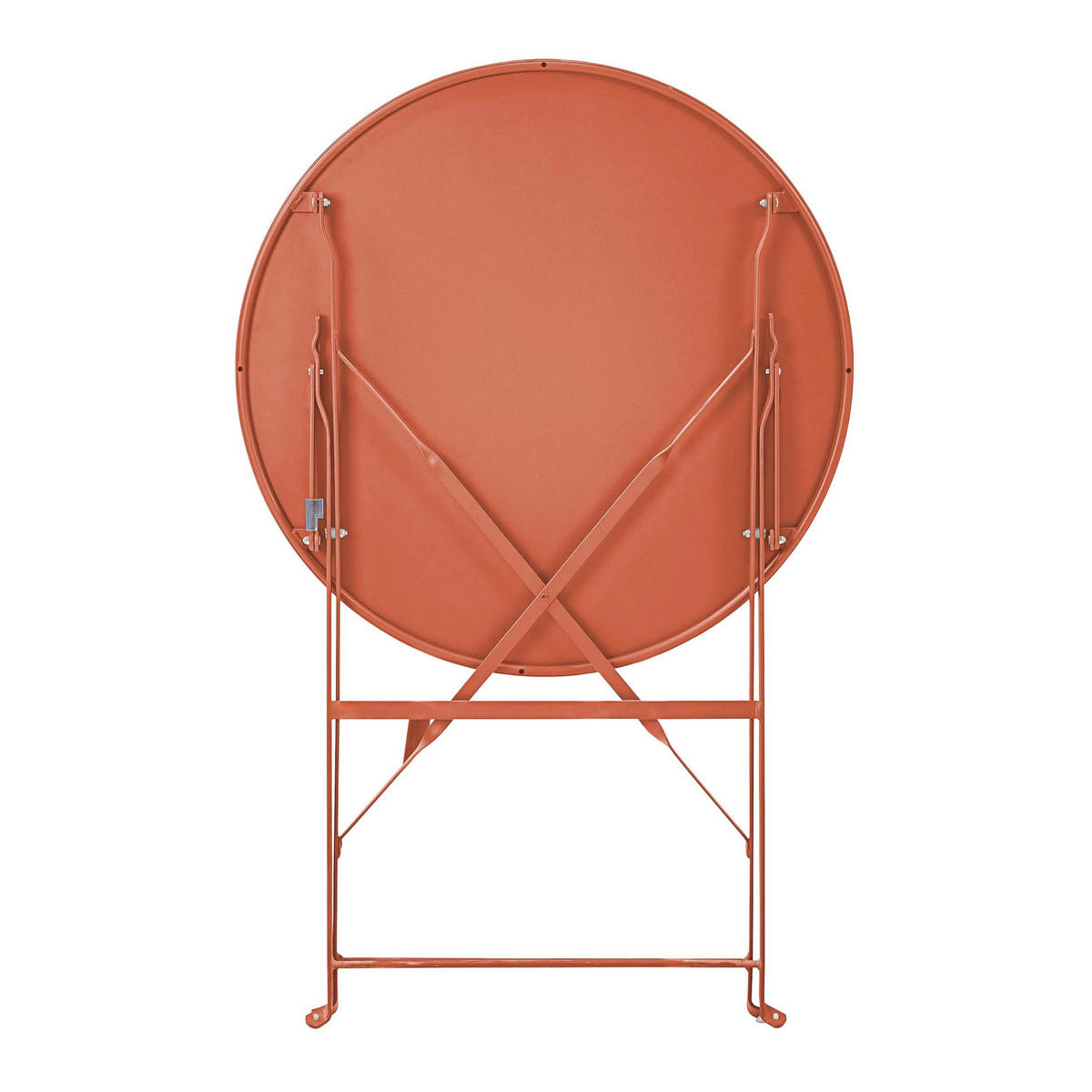 GARTENSET runder Tisch und 2 Stühle, Braun - Braun, Metall - Oviala