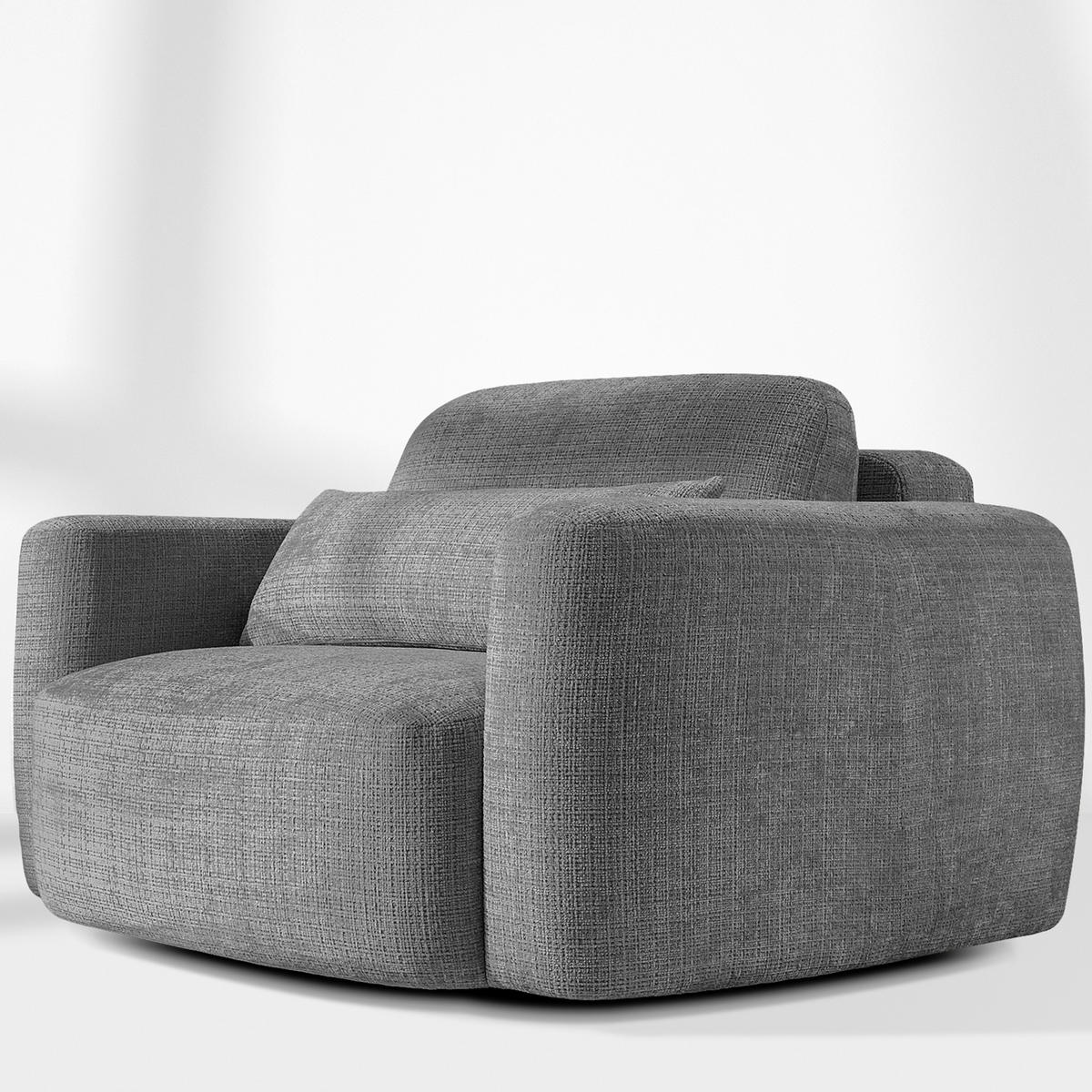 SESSEL ELOSA - Dunkelgrau, Holz/Textil (145/85/115cm) - KONSIMO®