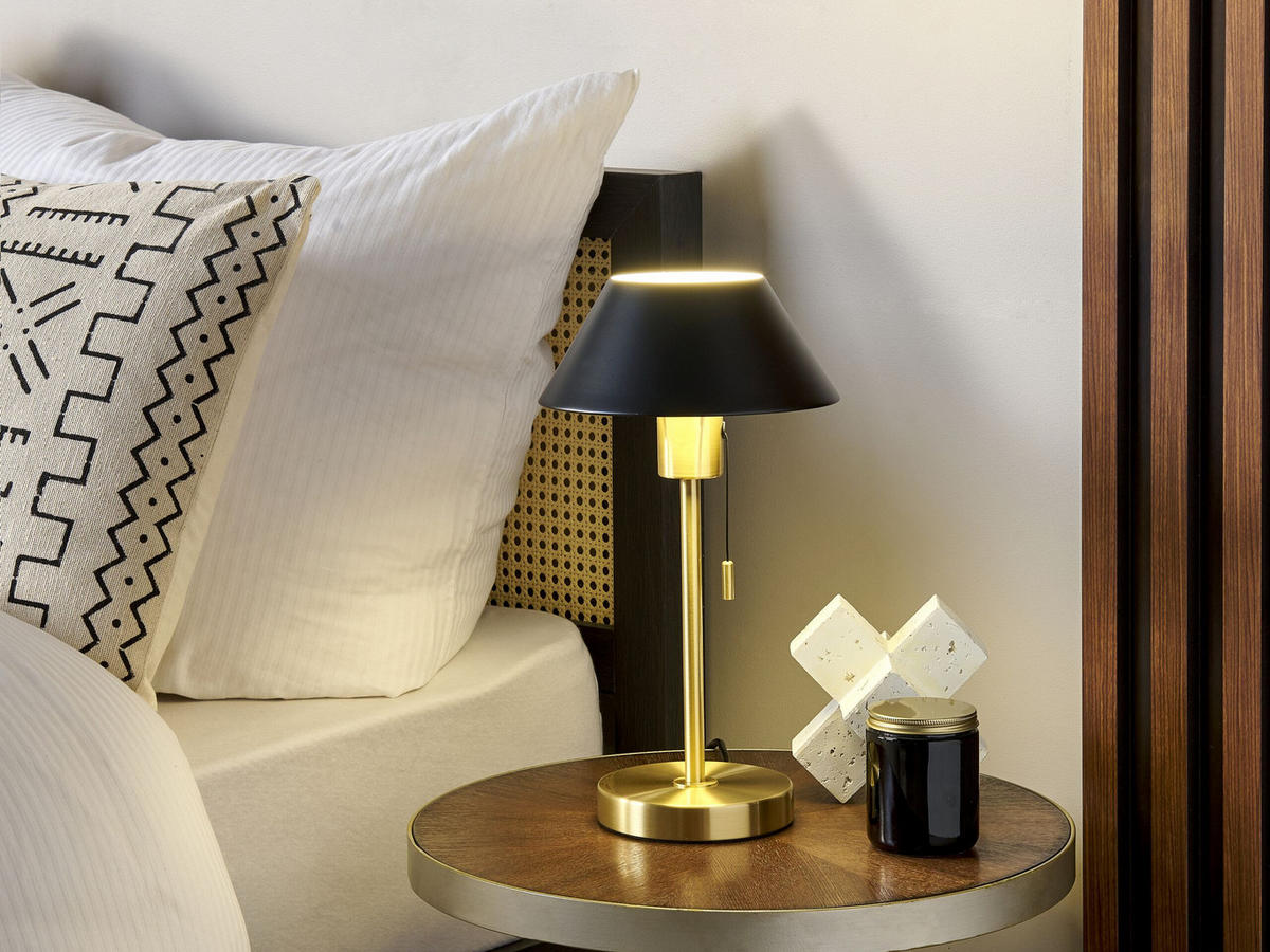 TISCHLEUCHTE Caparo 20/20/37 cm - Schwarz, Metall (20/13/37cm) - Beliani