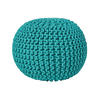 STRICK-POUF petrol-grün, 40/40/35 cm - Grün, Textil (40/35/40cm) - Homescapes