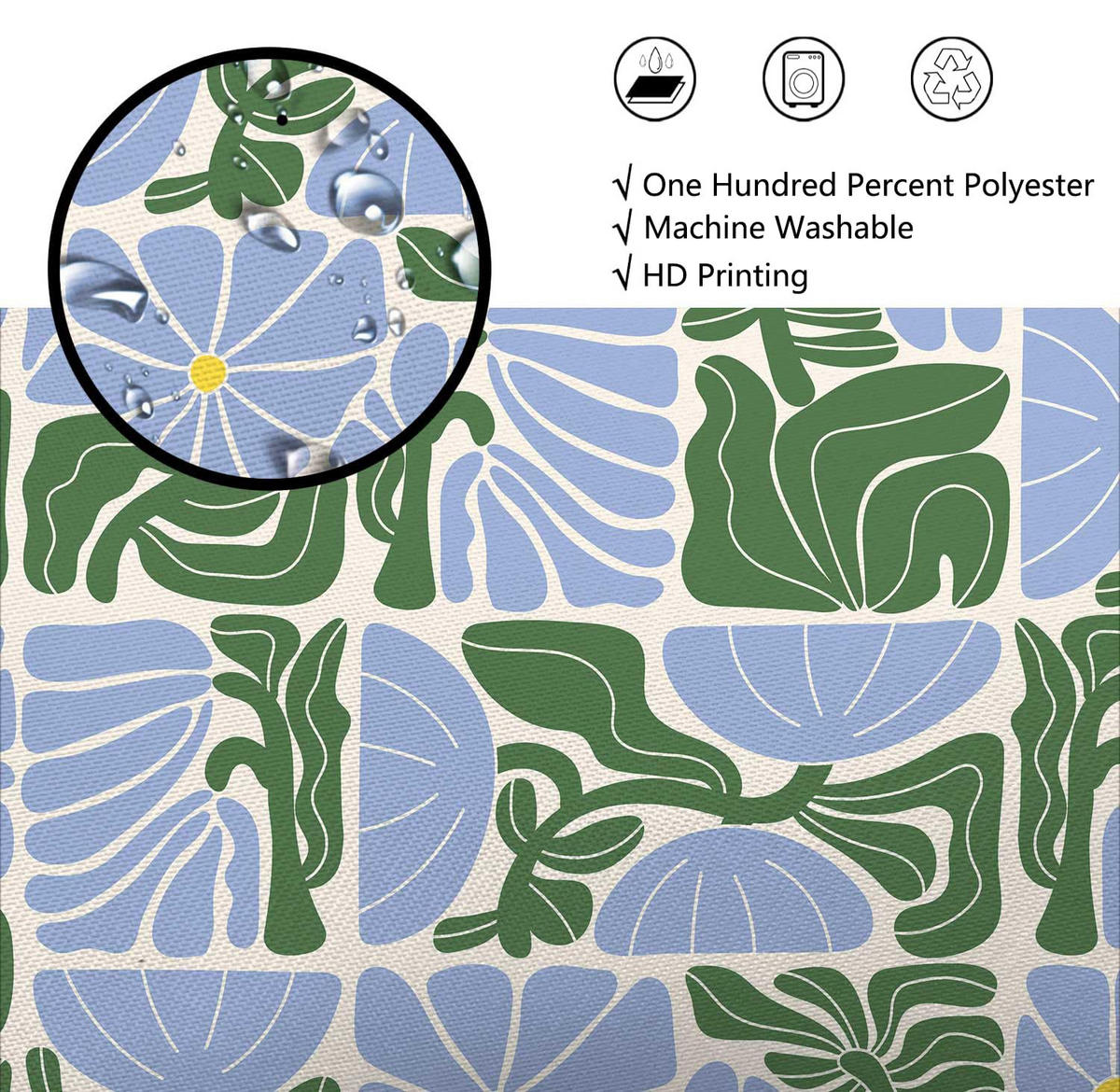 DUSCHVORHANG wasserdicht Polyester mit Haken Muster geometrisch abstrakt modern Mitte Stil - Multicolor, Textil (180/180cm) - MCBOSON
