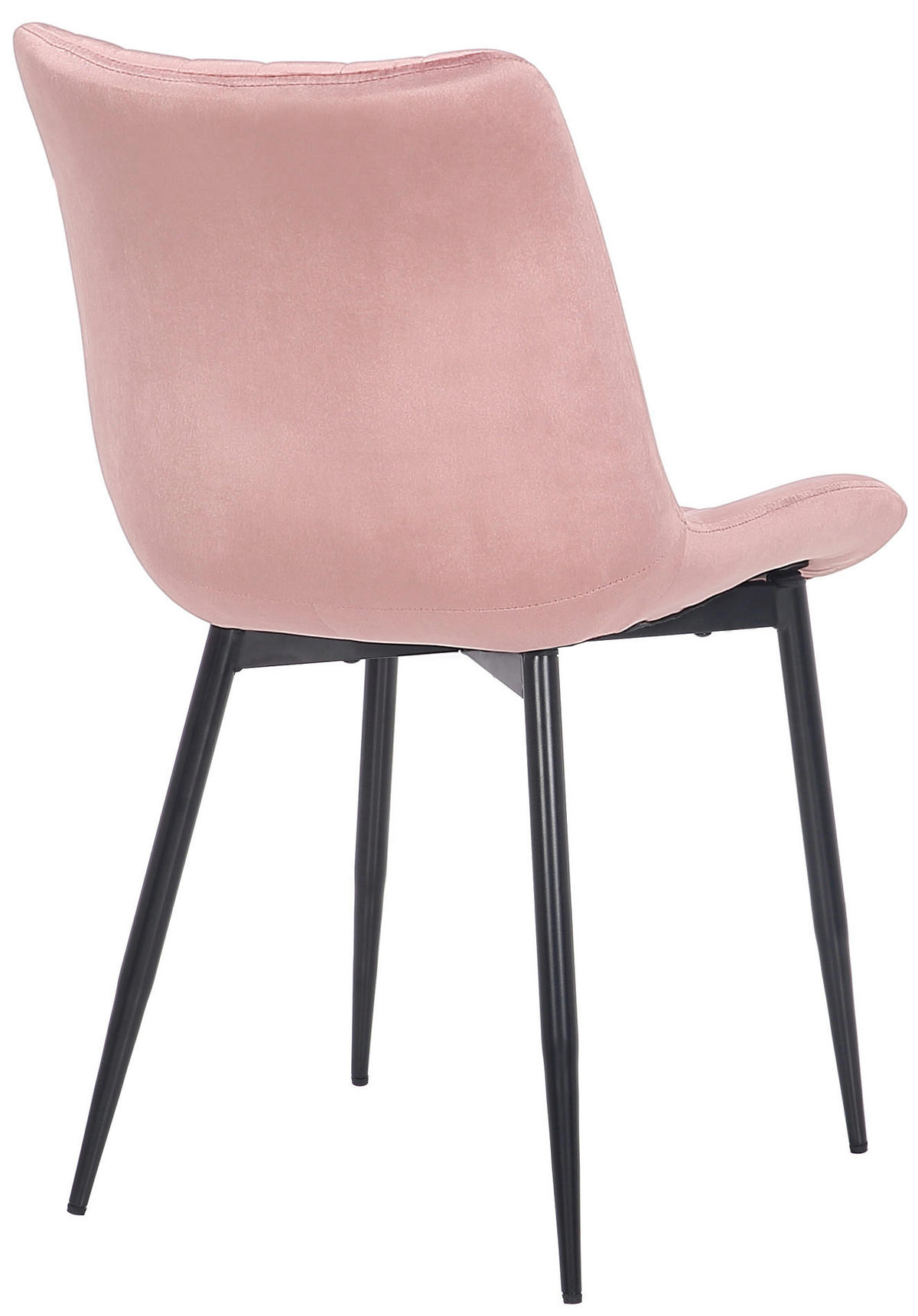 STUHL 2er Set Samt pink - Pink/Schwarz, Textil/Metall (46/82/61cm) - CLP