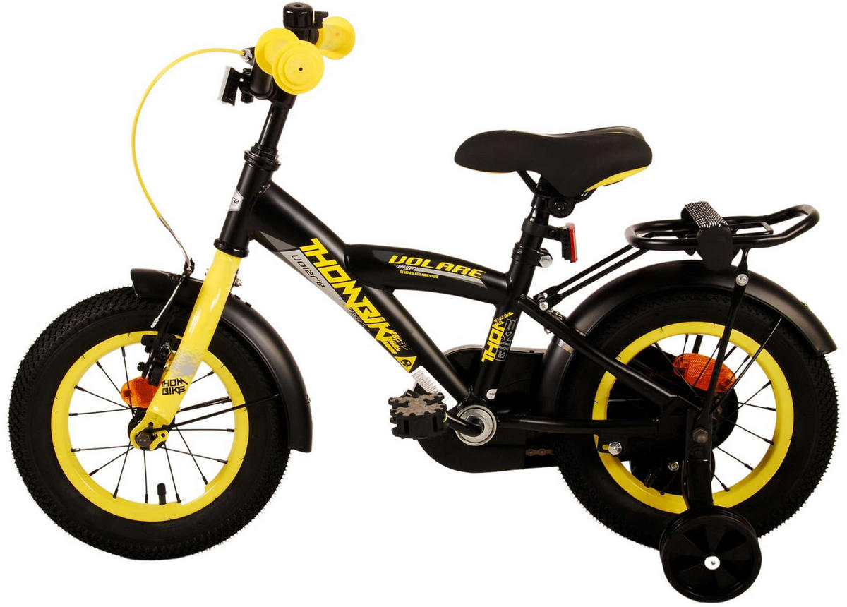 KINDERFAHRRAD Thornbike - Jungen - 12 Zoll - Rücktritt + Handbremse - Schwarz/Gelb - Gelb/Schwarz, Metall (45cm) - TPFSports