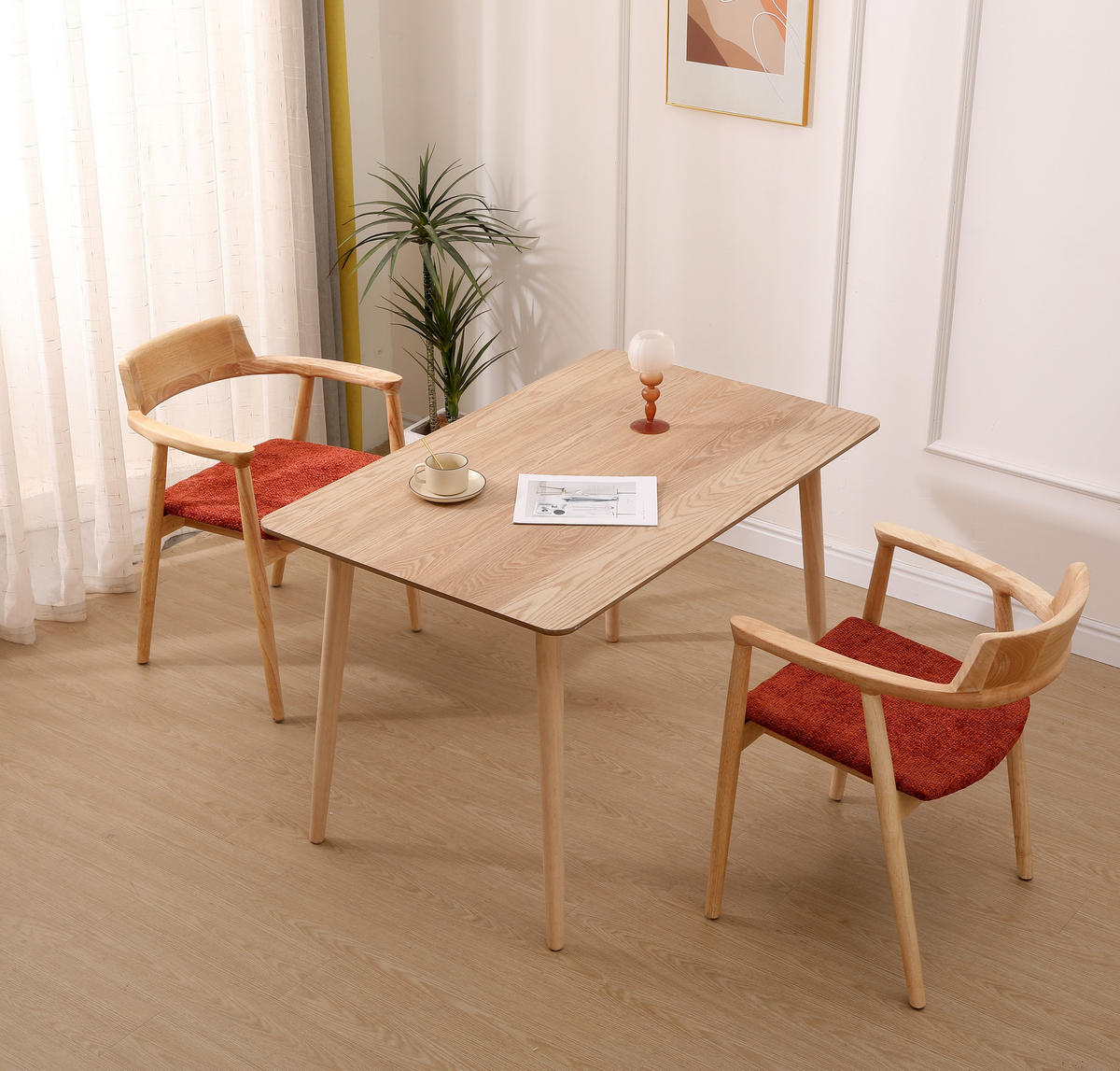 STUHL 2er-Set Holz Terrakotta - Rot, Holz (58/75/57.5cm) - Nordlys