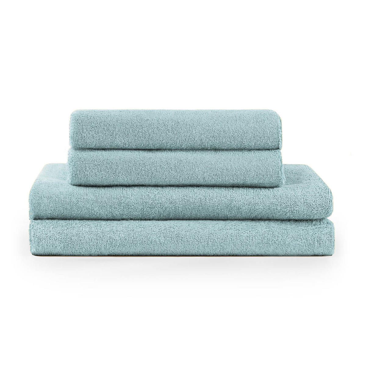 BADETUCH 4-teilig, 2x Badetuch 70/140 + 2x Handtuch 50/100 cm, Hellblau - Hellblau, Textil (70/140cm) - Blumtal