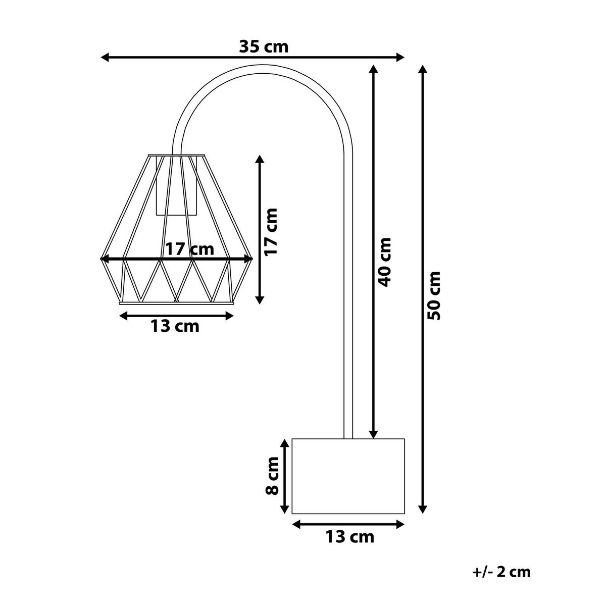 TISCHLAMPE Mooni M 35/17/50 cm - Kupferfarben, Metall (35/17/50cm) - Beliani