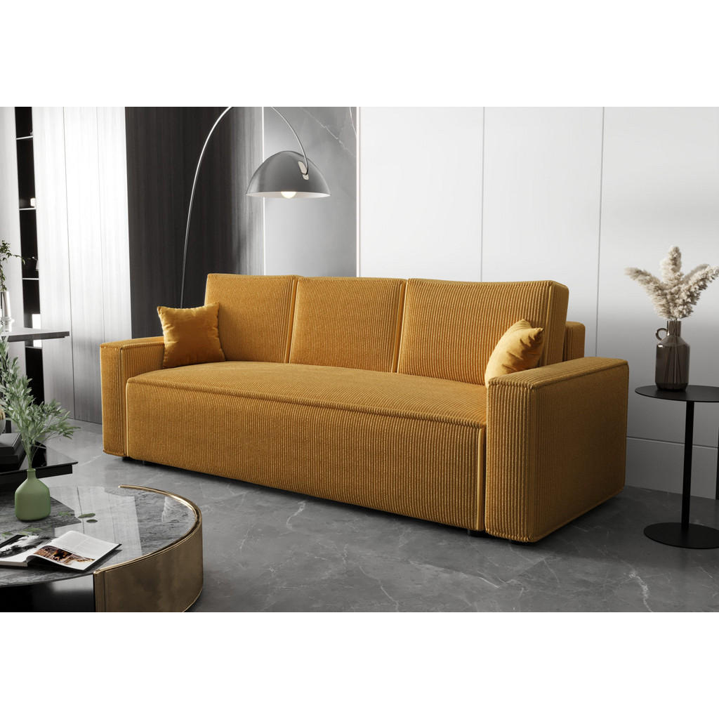 Thumbnail - Fedve Schlafsofa, Braun, Textil, 230x89x85 cm, Wohnzimmer, Sofas & Couches, Schlafsofas