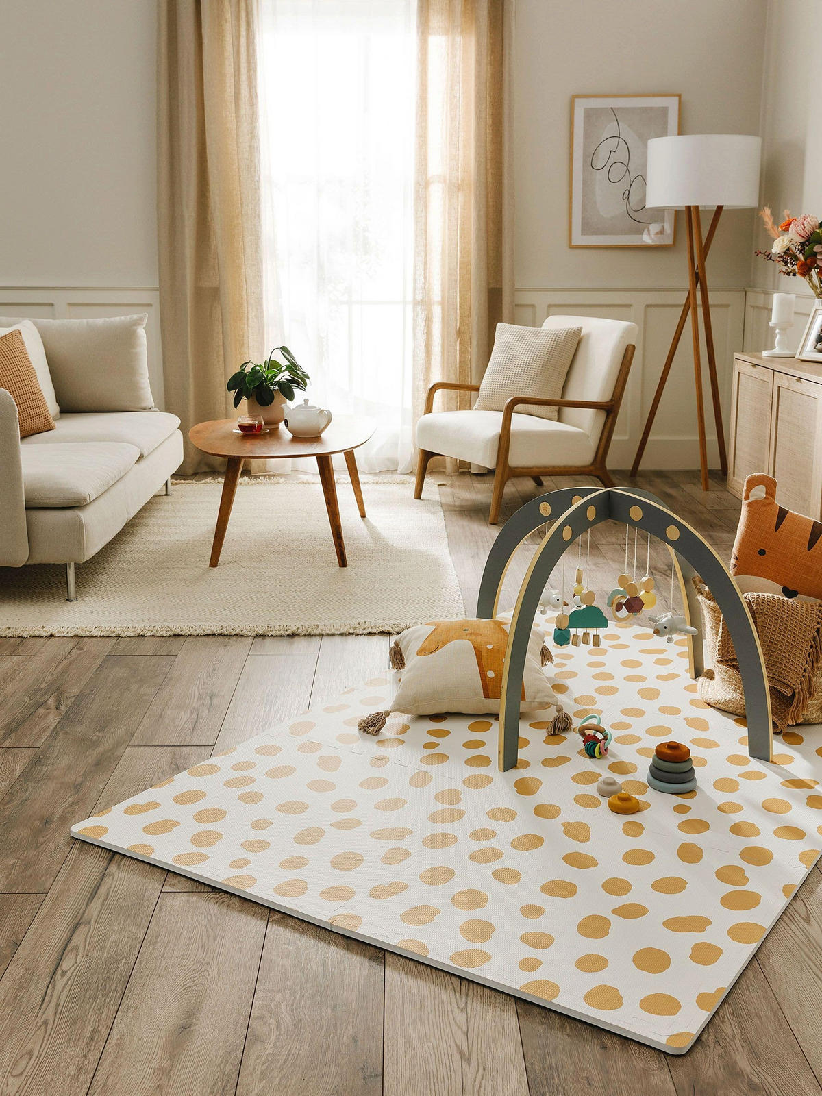 SPIELMATTE Savannah Cream/Gelb 120x180 cm - Creme, Textil (120/180cm) - Lytte