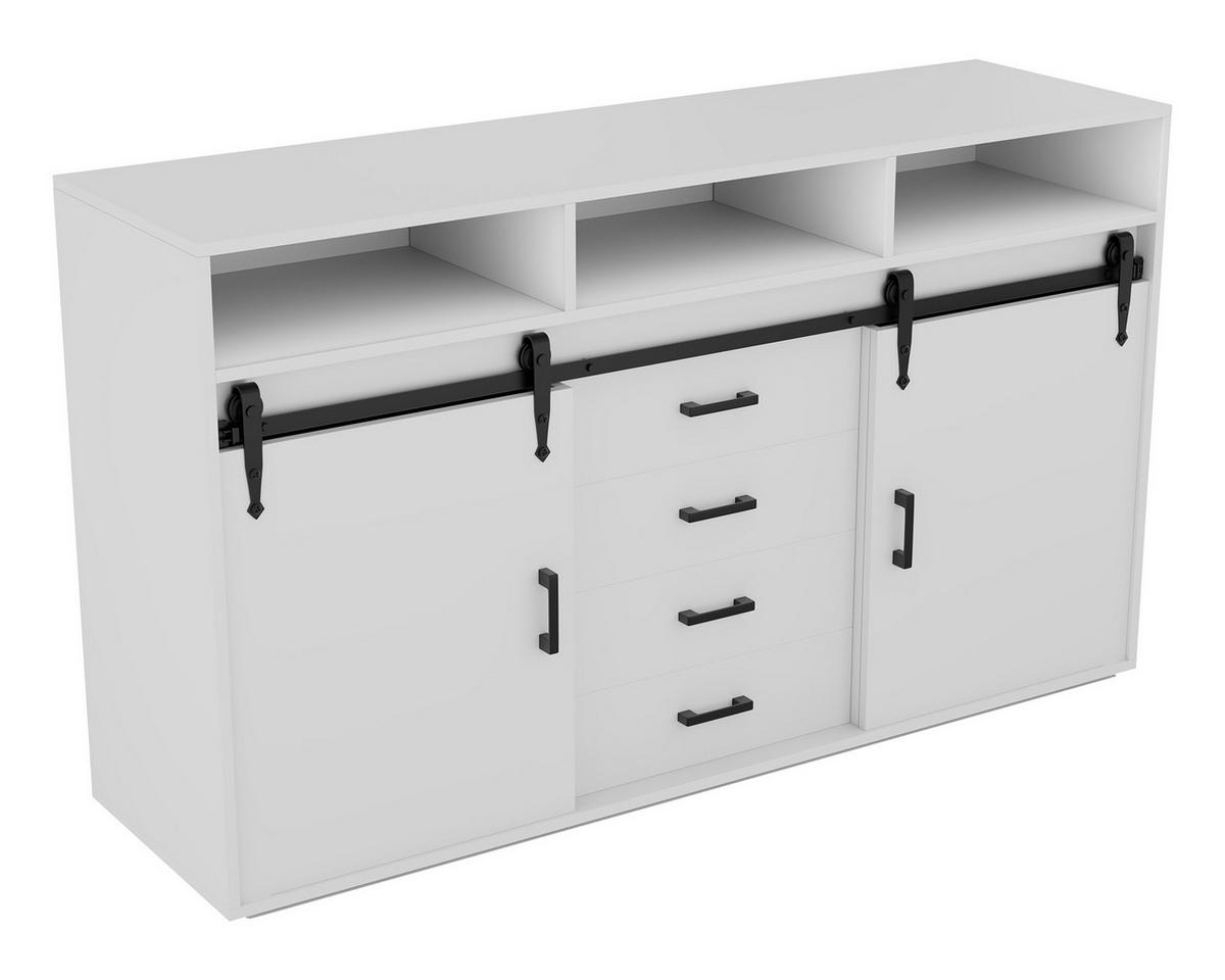 SIDEBOARD in 140/80/40cm - Weiß, Holzwerkstoff/Metall (40/80/140cm) - HOMAVO