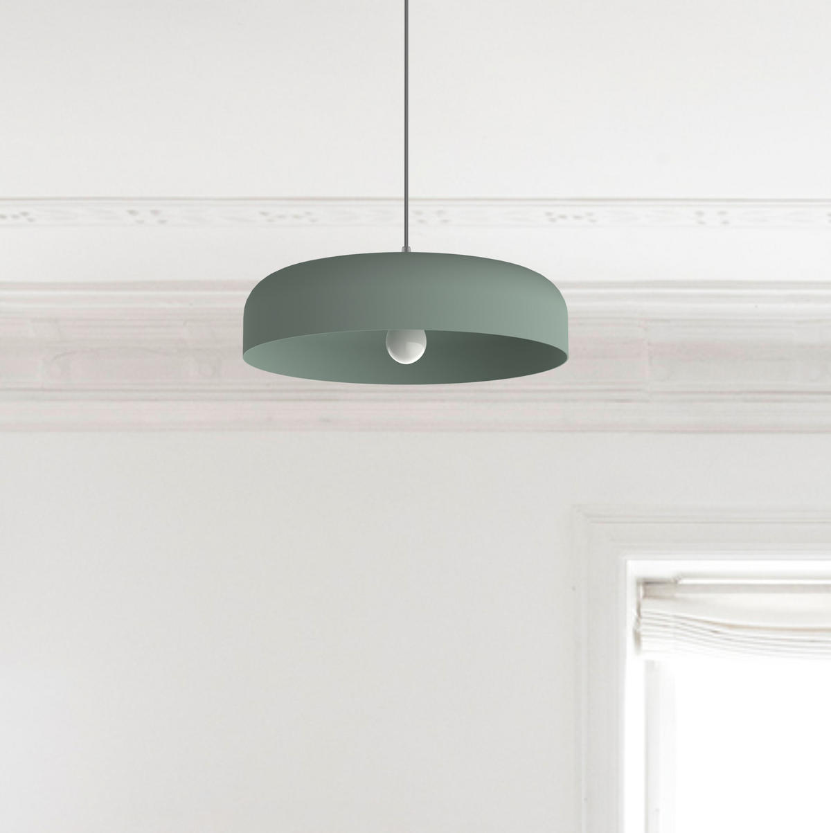 HÄNGELEUCHTE - Grün, Metall (40/40/10cm) - Lumicom