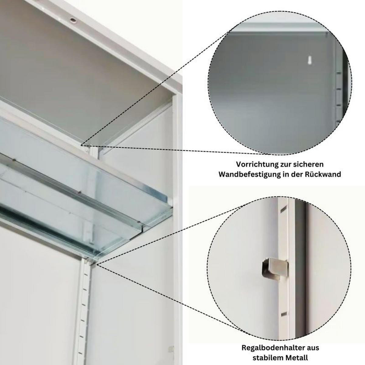 STAHLSCHRANK Bee mit 4 verzinkten Fachböden 195x92x50 cm Korpusfarbe Lichtgrau Frontfarbe Enzianblau - Blau, Metall (92/195/50cm)