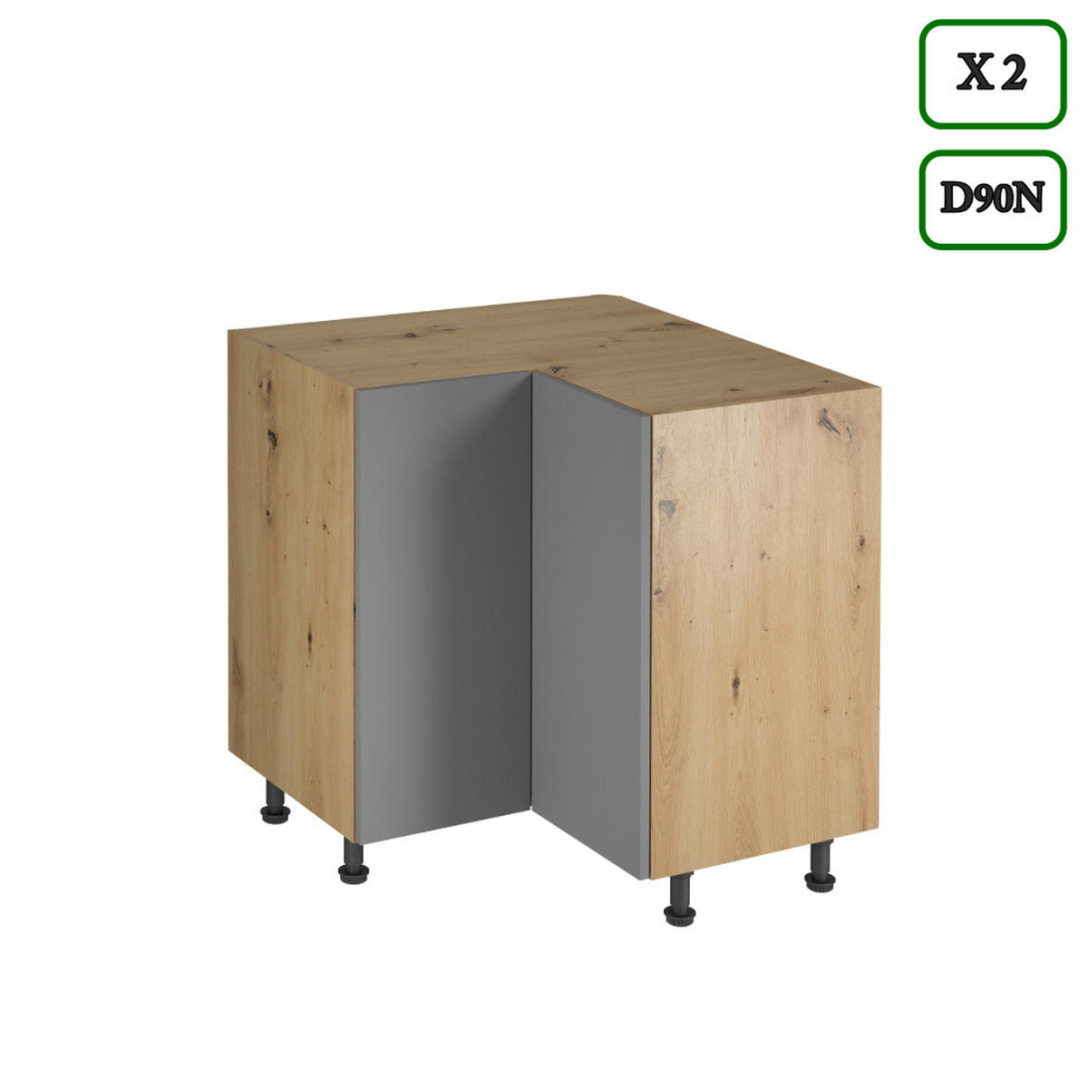 ECKKÜCHE 210 × 320 ×150 cm - Langen K103-M680 - in Beige / Matt - Beige/Schwarz, Holz/Holzwerkstoff (320/212/210cm)