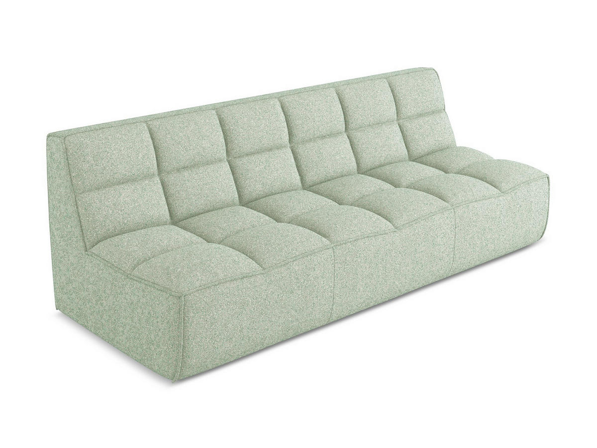 3-SITZER SOFA Strukturstoff Stoff Grün - Schwarz/Hellgrün, Kunststoff/Textil (210/75/93cm) - Makamii