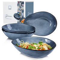 PASTATELLER SET DARWIN - 4 teilig aus Steingut - Blau, Keramik (24cm) - Sänger