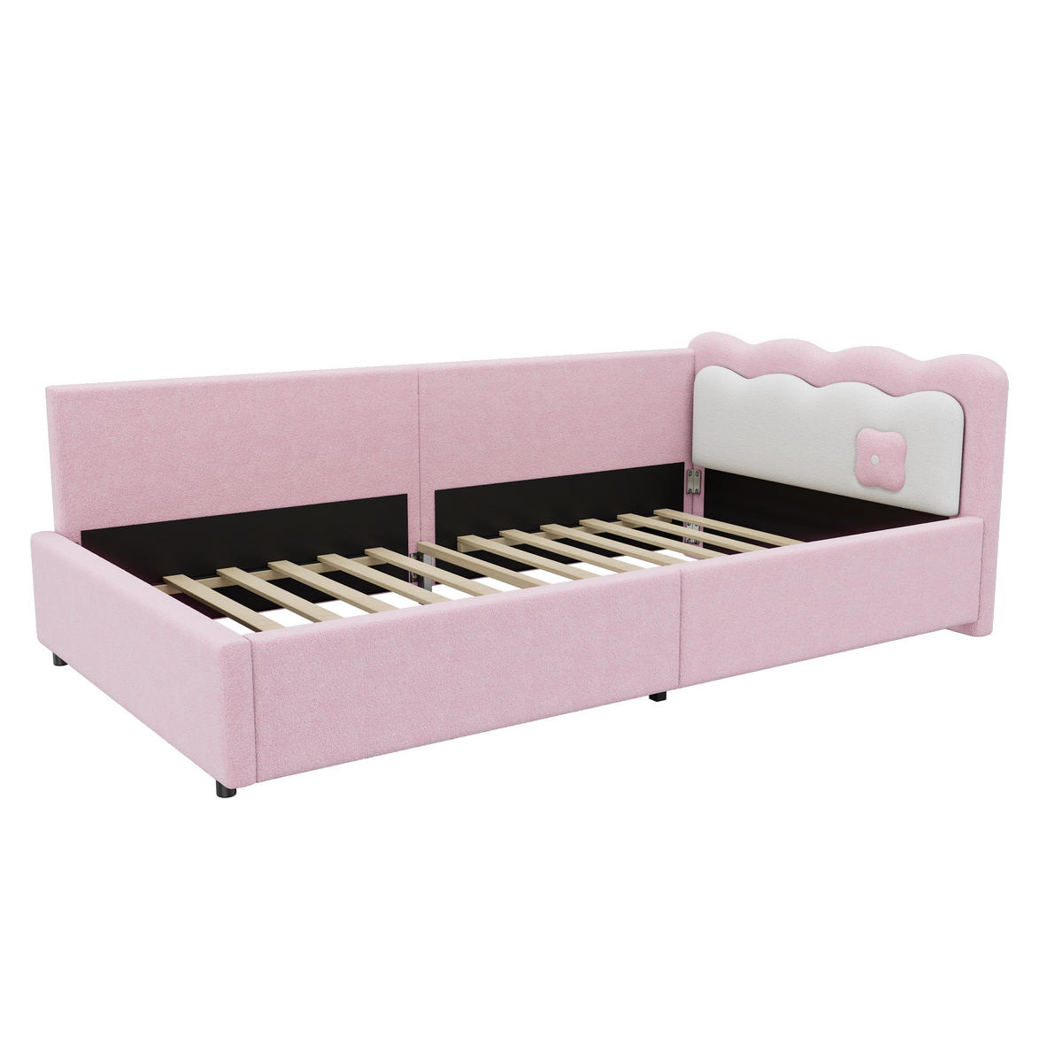 TAGEBETT 90x200cm Rosa Vliesimitat LED-Umgebungslicht Fernbedienung - Pink, Holz (90/200cm) - FLIEKS