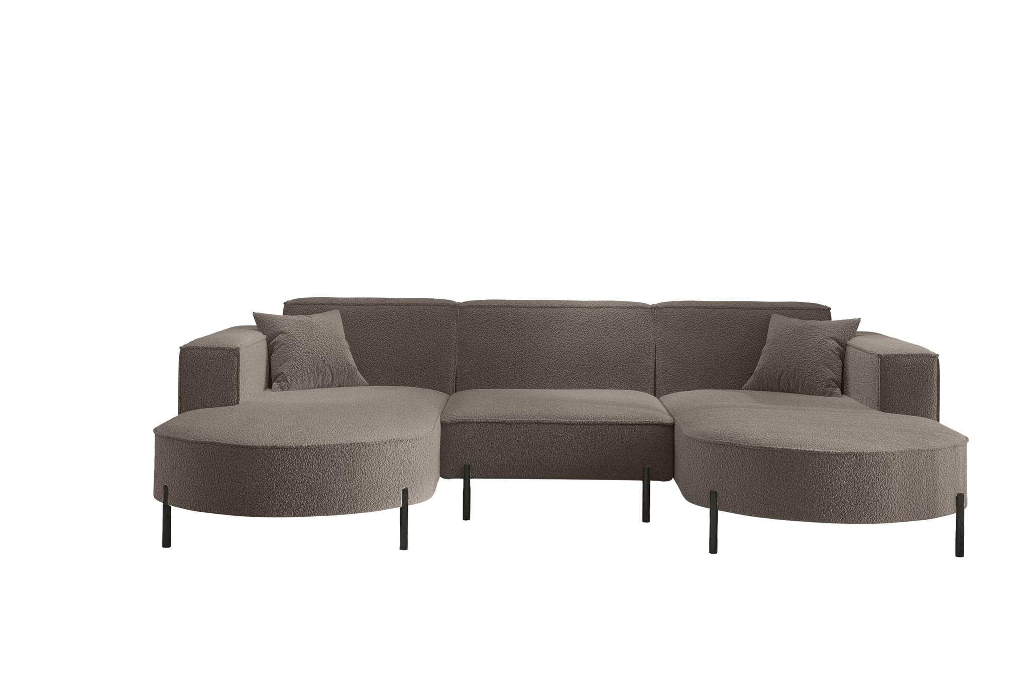 WOHNLANDSCHAFT Valencia - Braun, Holzwerkstoff/Textil (299/80/165cm) - Fun Möbel