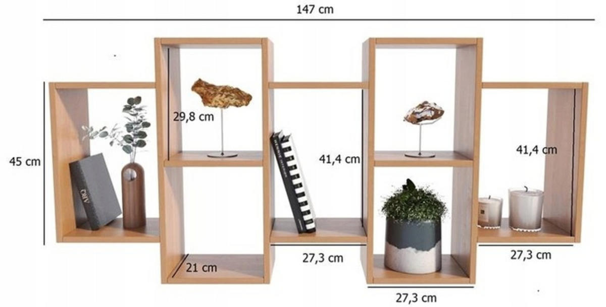 WANDREGAL Polon BIS Erle 147/21/65 cm - Erlefarben, Holzwerkstoff (147/65/21cm) - Matkam Möbel