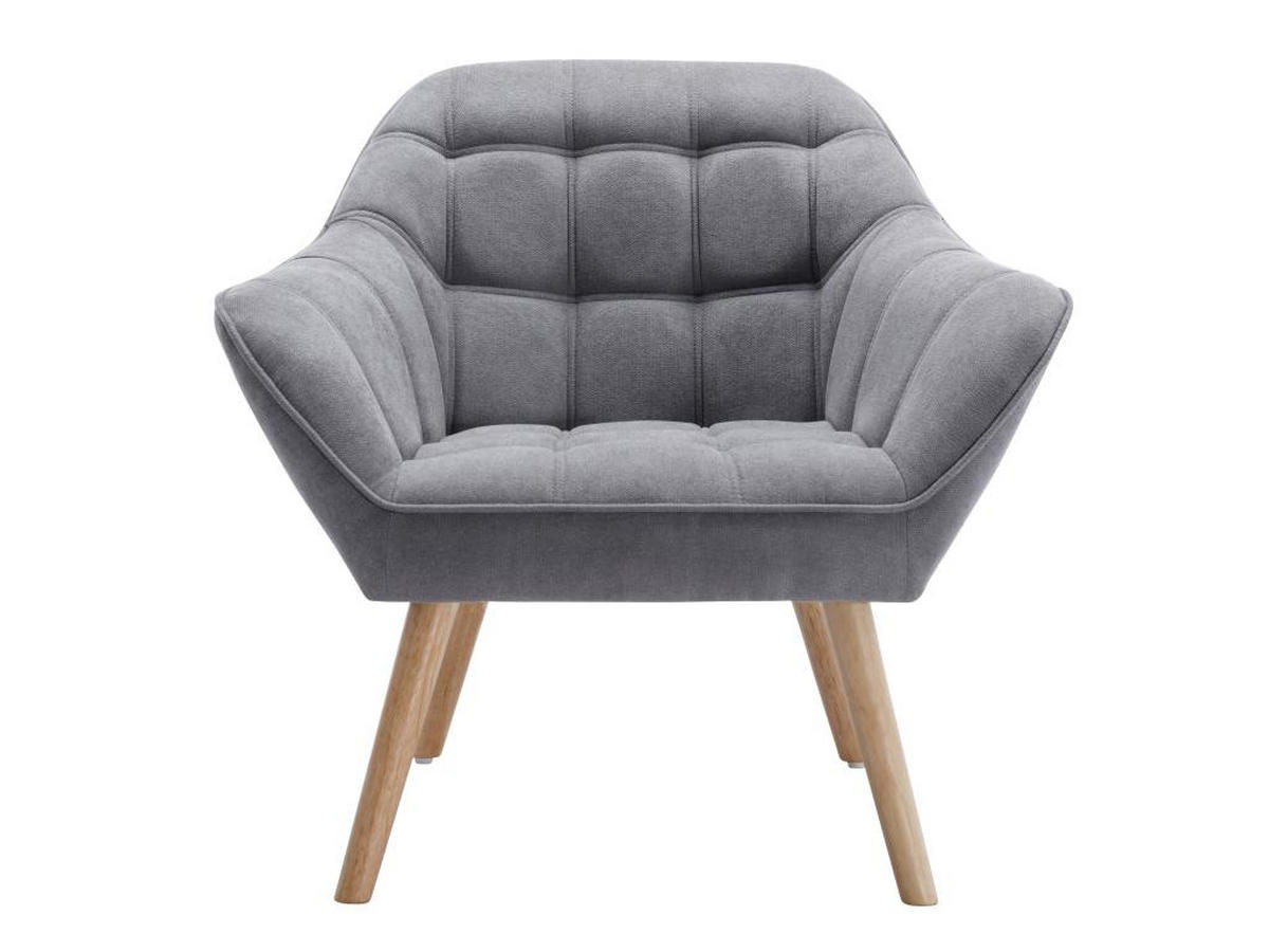 SESSEL - Stoff - Grau - CASERTA - Grau, Textil (73/77/82cm) - Vente-Unique