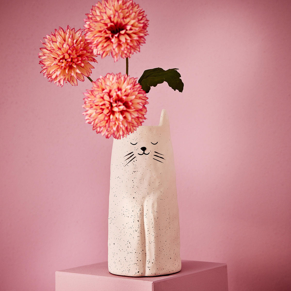 VASE Gato Katze 26 cm - Weiß, Keramik (26cm) - Butlers