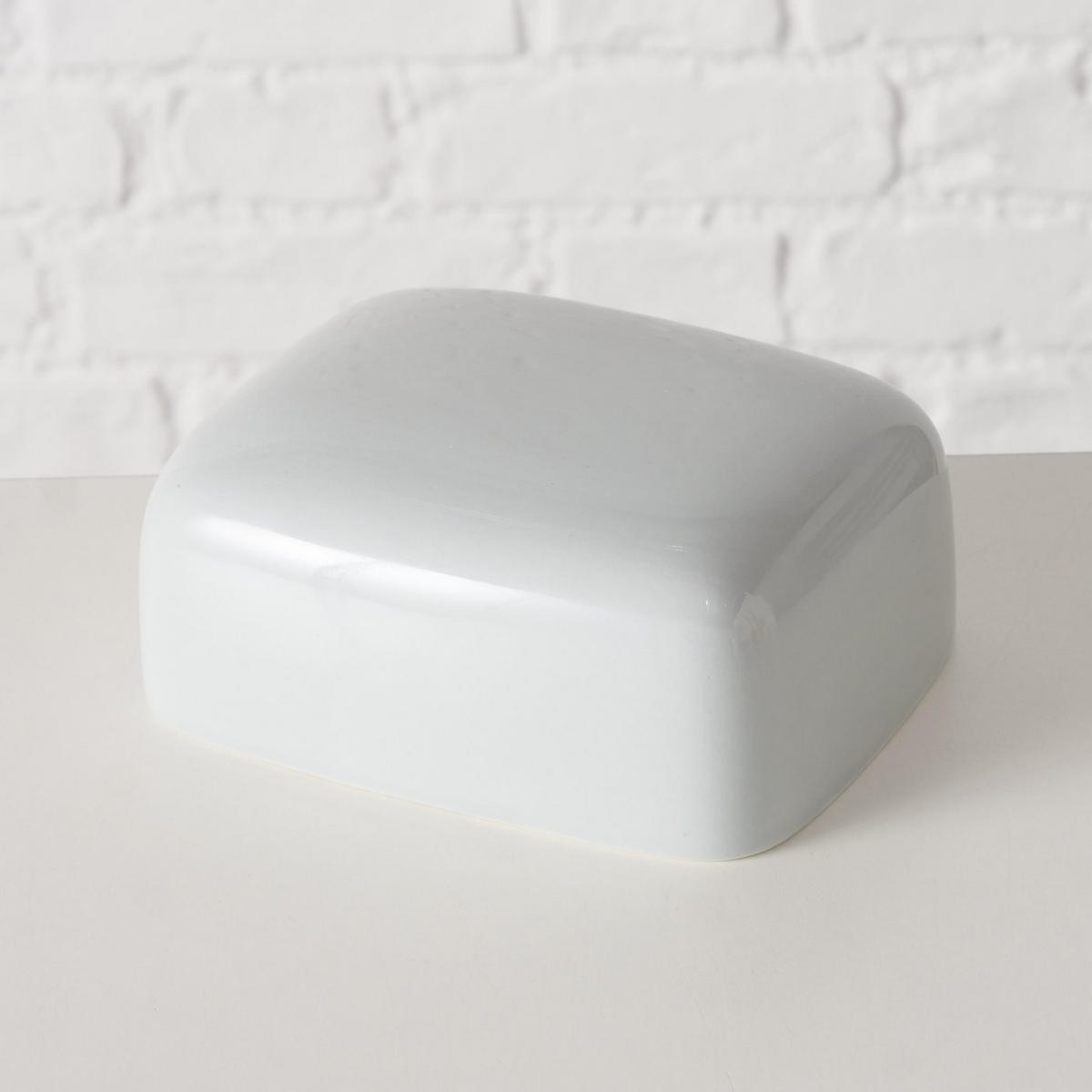 BUTTERDOSE aus Keramik Bergen Grau 17/14,2/7 cm - Grau, Keramik (14.2/7/17cm) - Boltze Home