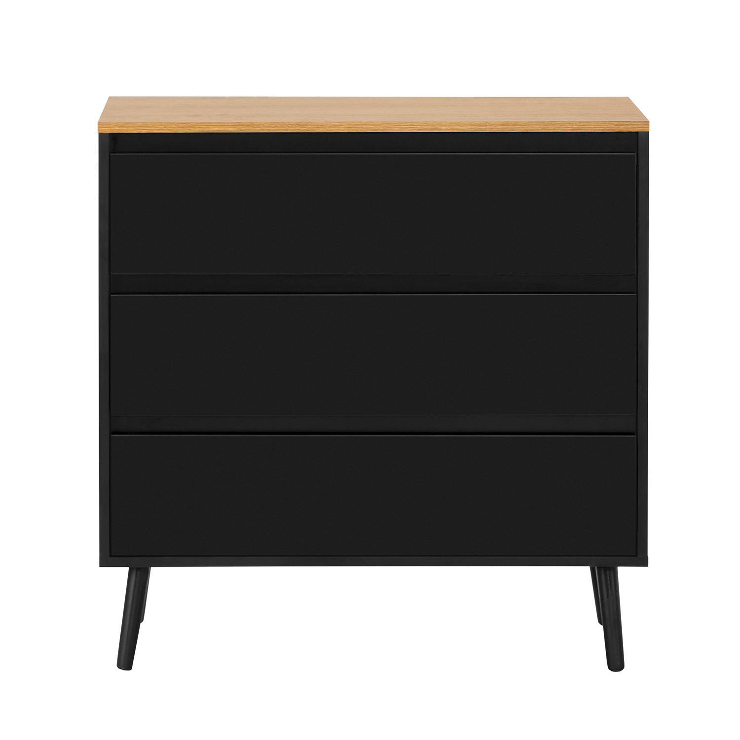 KOMMODE 80/80/40 Desi schwarze Farbe - Schwarz, Holzwerkstoff (80/80/40cm) - VS Venta-stock
