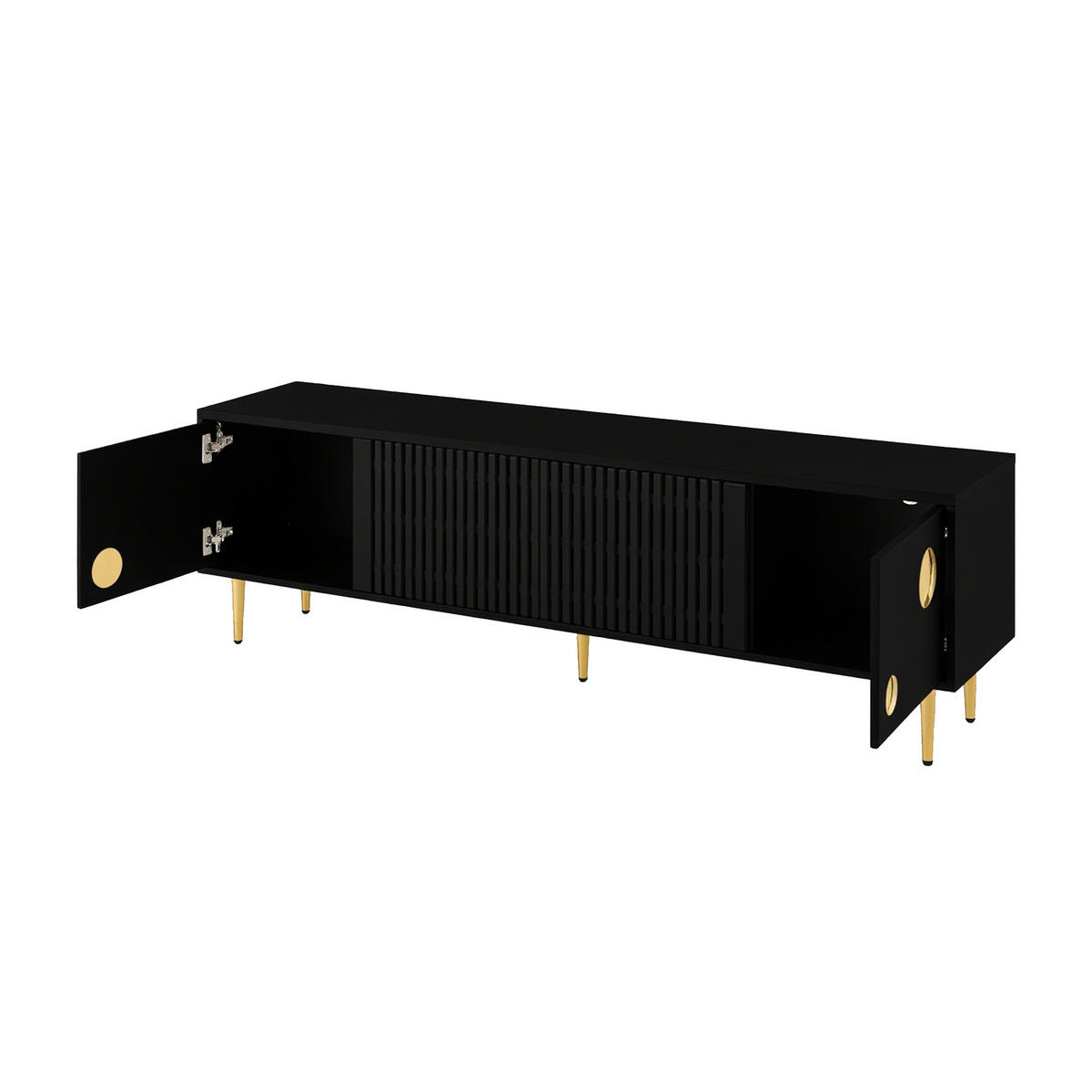 TV-LOWBOARD Schwarz 170/36/54 cm - Schwarz, Holzwerkstoff (170/54/36cm) - PANGIVO