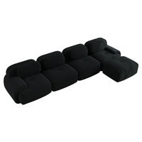 ECKSOFA DE-34025 modular mit Chaiselongue Schwarz - Schwarz, Textil (178/388cm) - ComfortXL