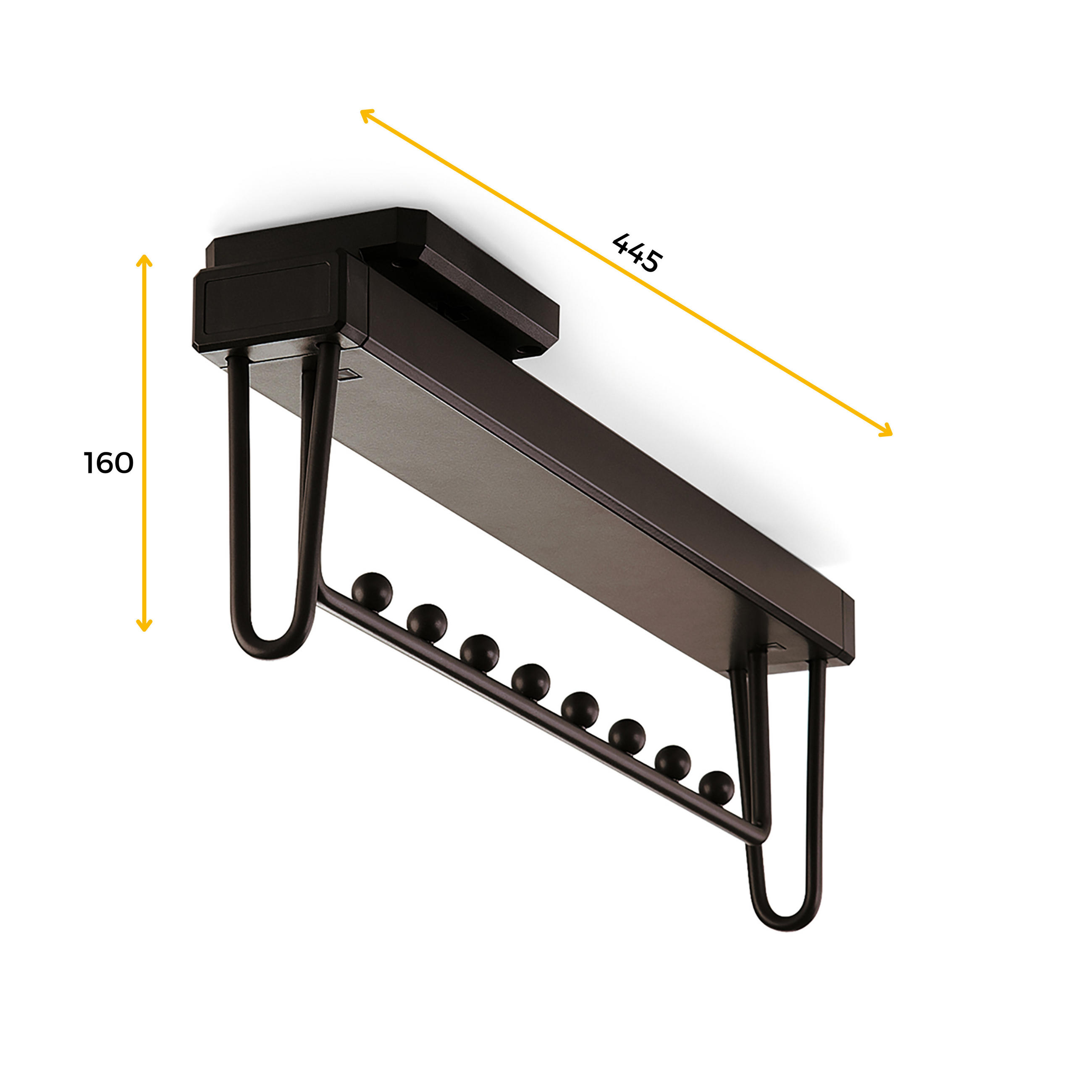 KLEIDERSTANGE Ausziehbarer Moka für Schränke, Mokka, Kunststoff und Aluminium - Mokka, Kunststoff (44.5cm) - EMUCA