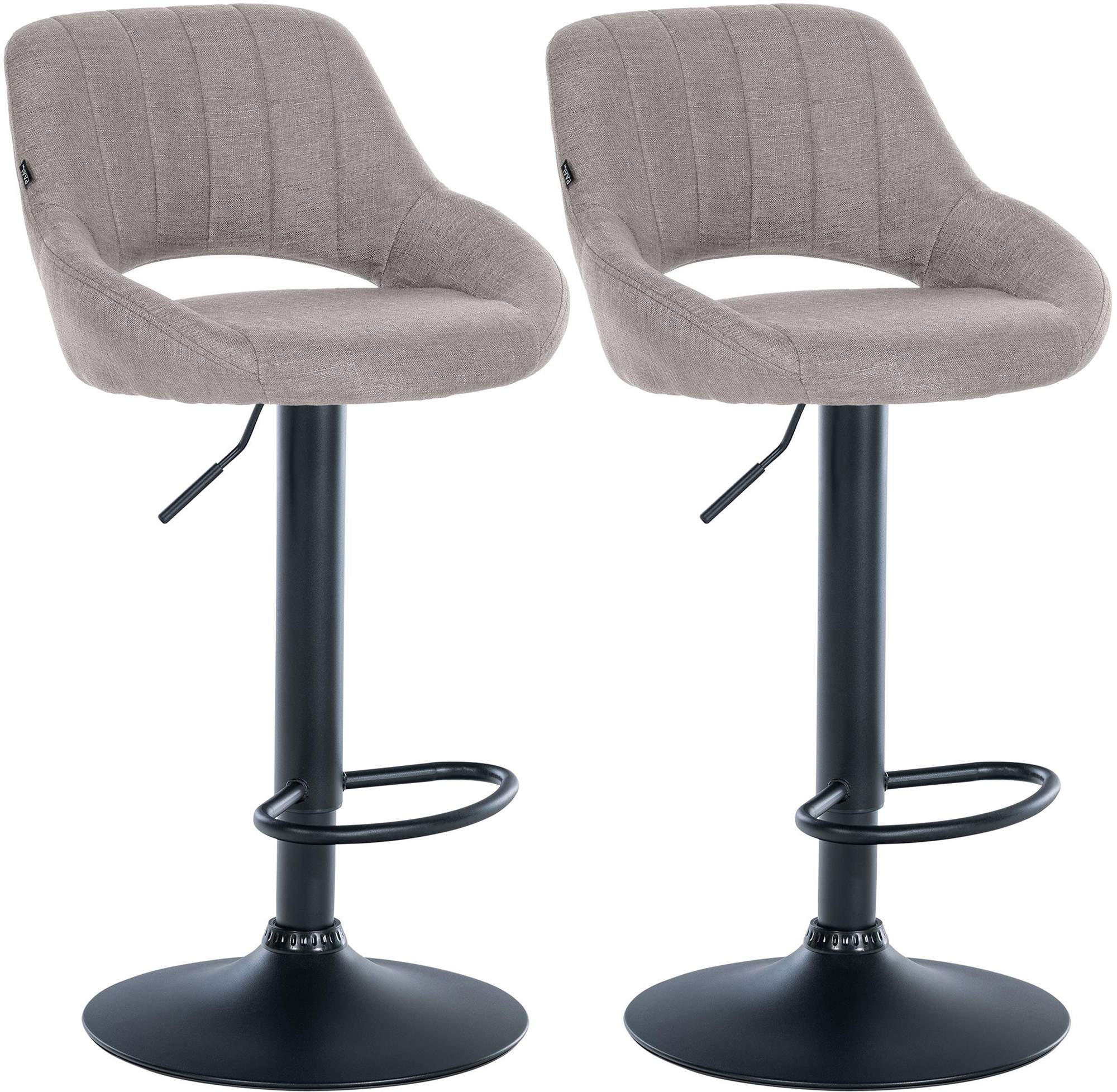 BARHOCKER 2er Set Stoff grau - Grau, Textil (47/85/48cm) - CLP