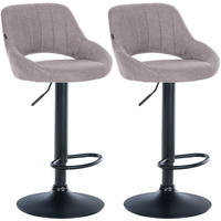 BARHOCKER 2er Set Stoff grau - Grau, Textil (47/85/48cm) - CLP
