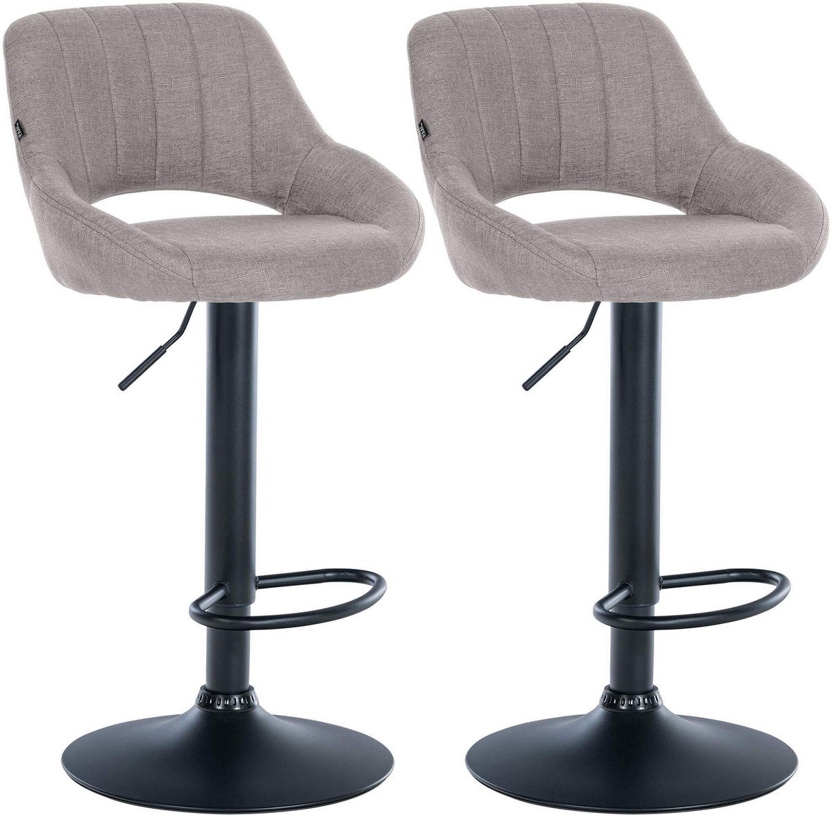 BARHOCKER 2er Set Stoff grau - Grau, Textil (47/85/48cm) - CLP
