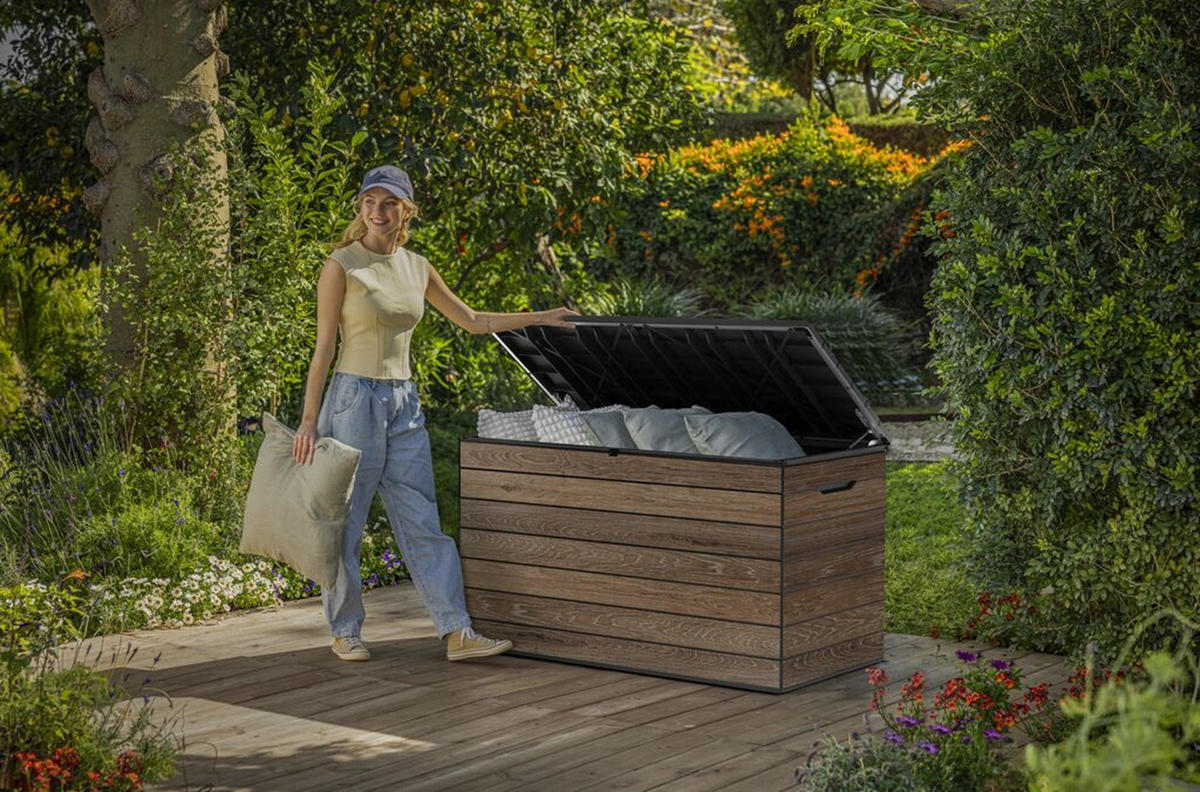 GARTENBOX Astoria - Walnussfarben, Kunststoff (67.4/73/129cm) - Keter
