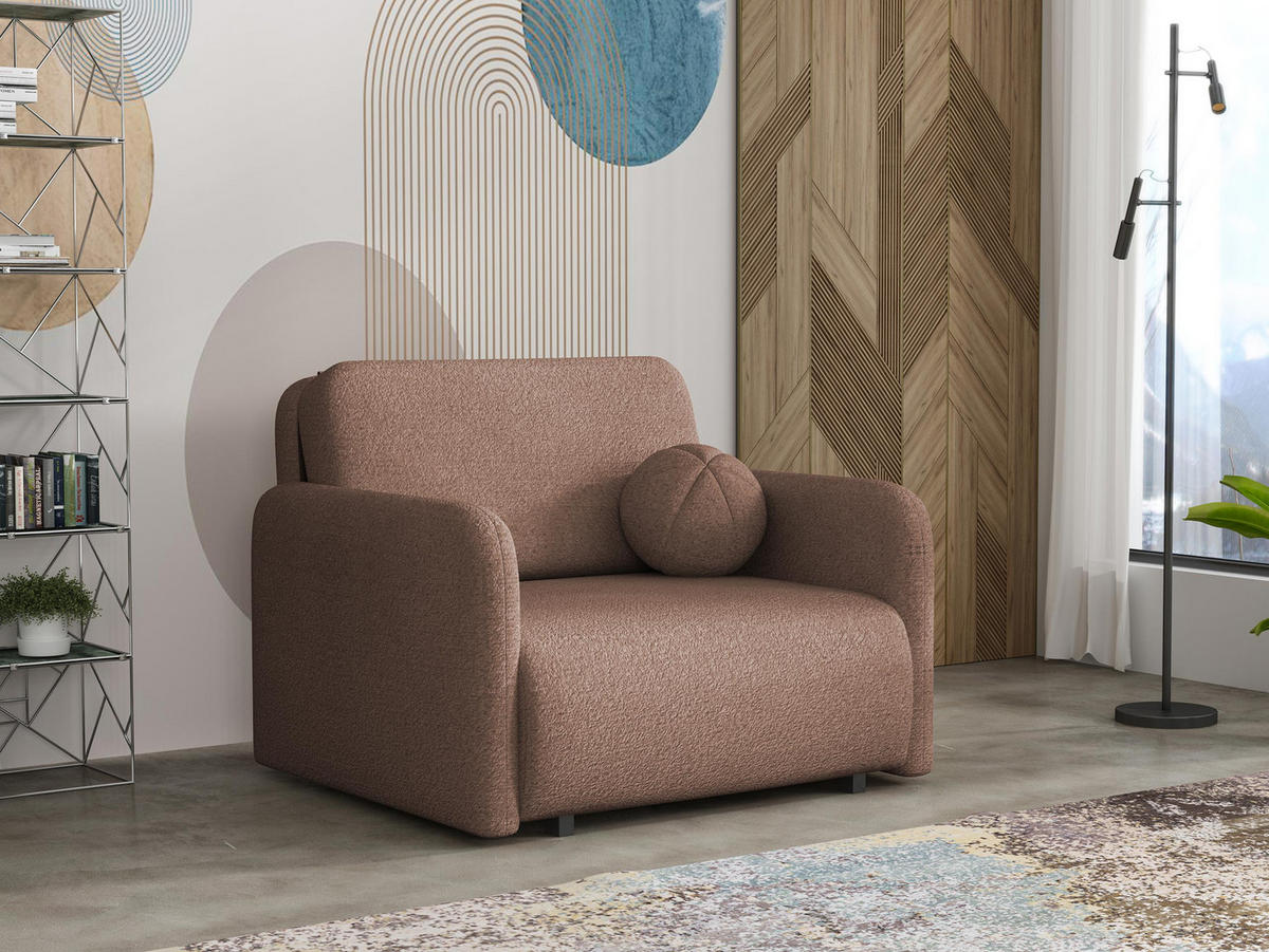 SCHLAFSOFA Viva Sun I - Schwarz/Braun, Holz/Textil (100/85/103cm) - MIRJAN24