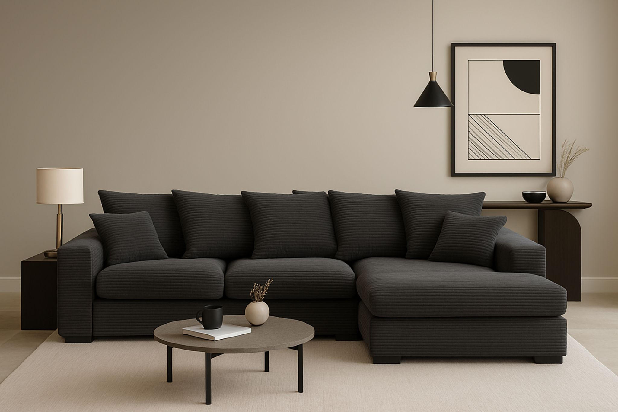 ECKSOFA Mit Schlaffunktion Und Bettkasten Couch L-form Gabon Stoff Zoom Graphit Rechts - Graphitfarben, Holz (285/155cm) - Kaiser Möbel