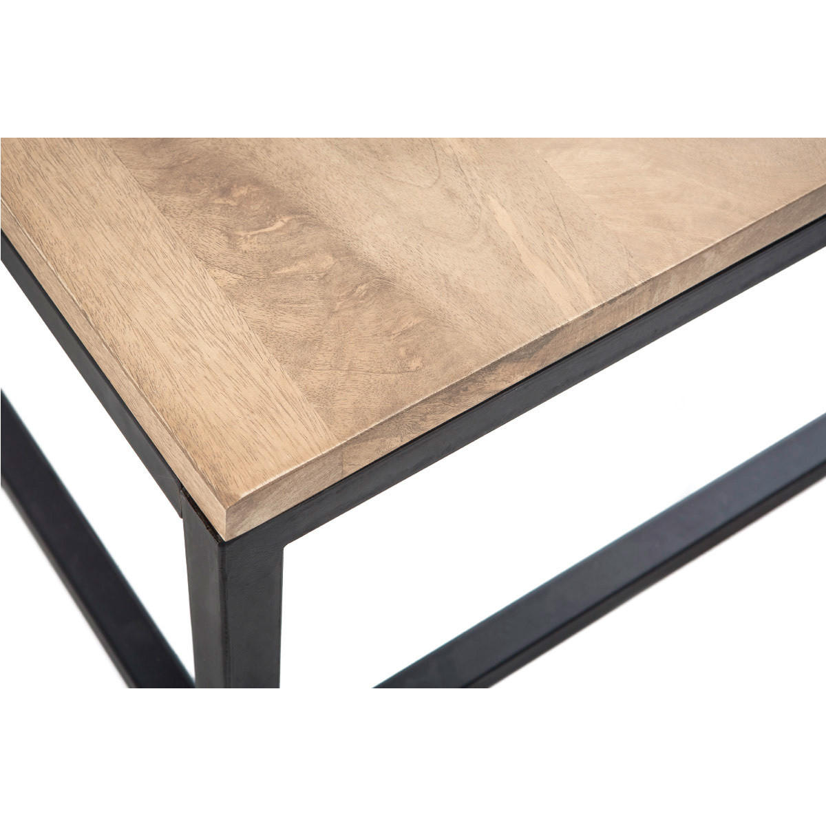 COUCHTISCH Holz und Metall FACTORY - Naturfarben, Holz (120/70/41cm) - Miliboo