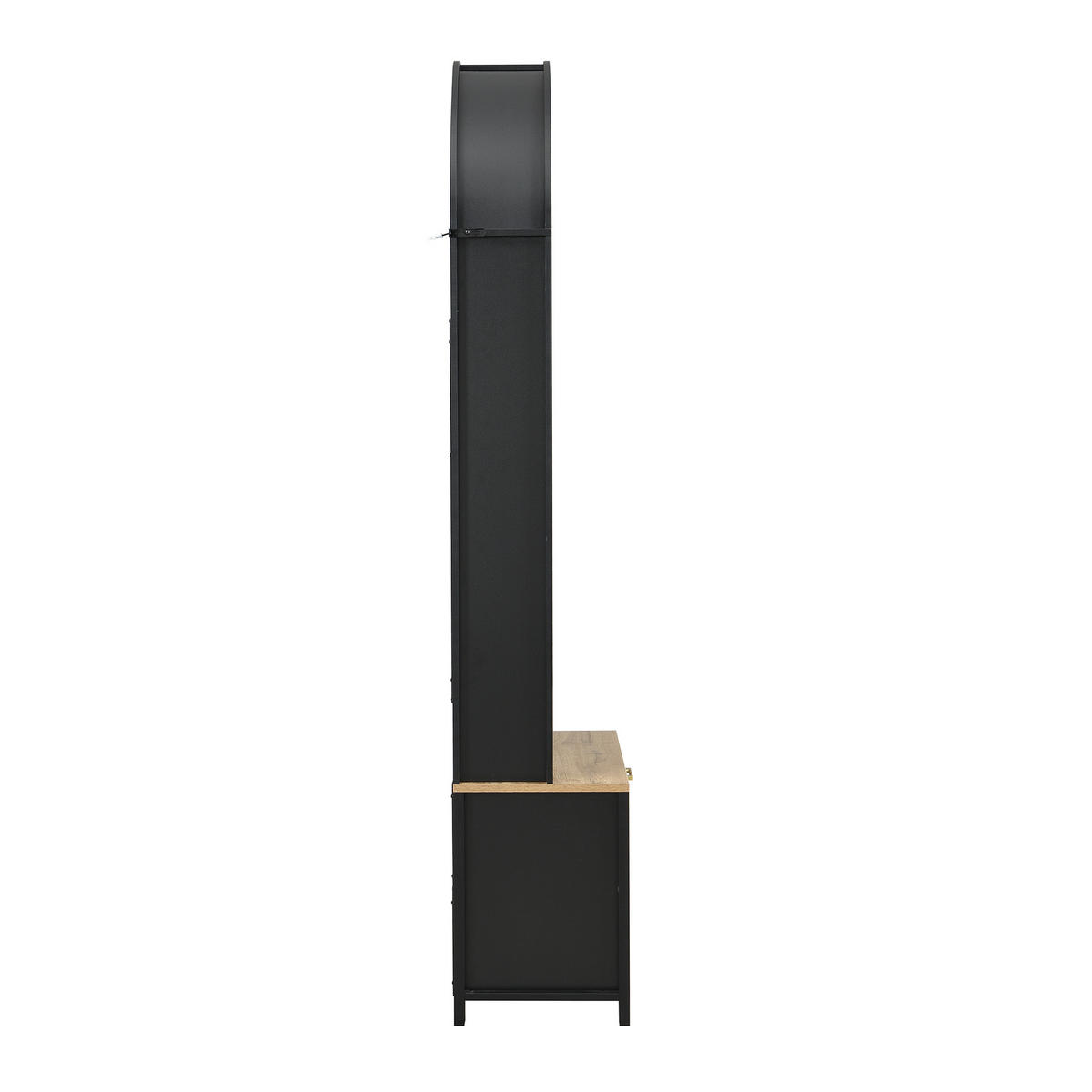FLURGARDEROBE mit Schuhablage 75/35/195 cm in Schwarz/Natur - Schwarz, Holzwerkstoff (35/195/75cm) - BEAOK