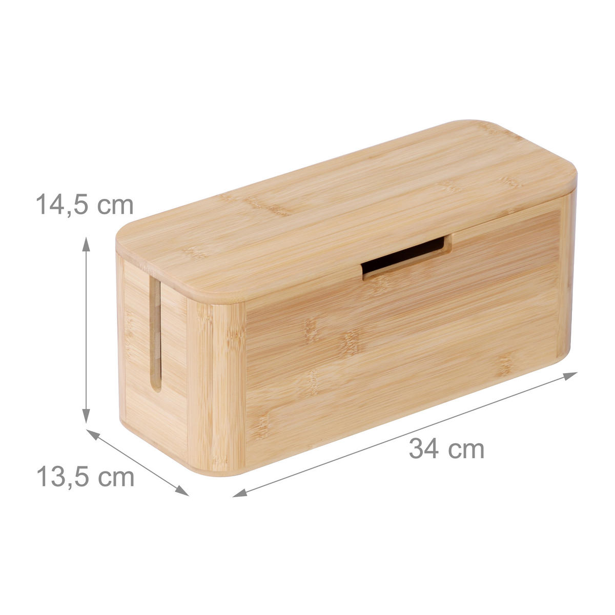 KABELBOX - Hellbraun, Holz/Metall (13.5/34/14.5cm) - Relaxdays